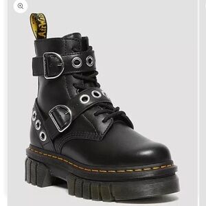 Dr. Martens AUDRICK HARDWARE LEATHER PLATFORM BOOTS